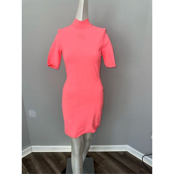 ALEXANDERWANG.T Appliquéd stretch-knit turtleneck mini dress SMALL $450 - Picture 3 of 9